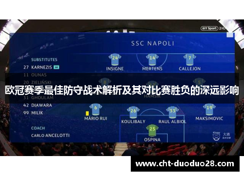 欧冠赛季最佳防守战术解析及其对比赛胜负的深远影响