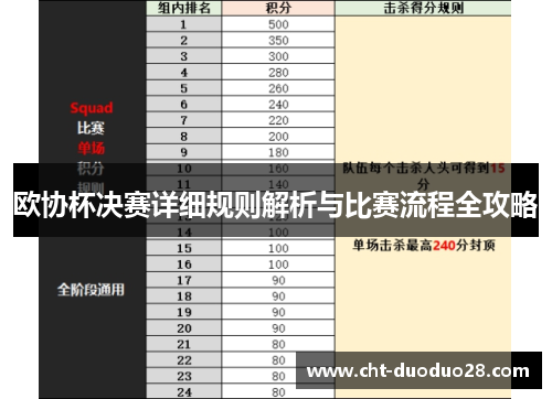 欧协杯决赛详细规则解析与比赛流程全攻略